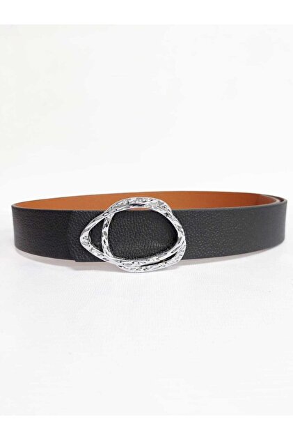 Women's Black Belt with Silver Buckle, Jean Belt, Jacket Belt, Trouser Belt