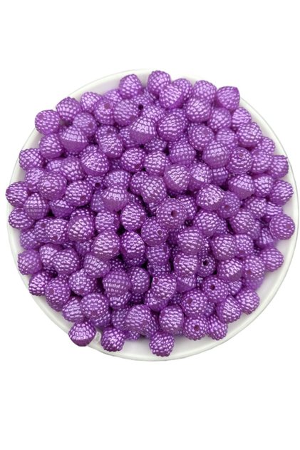 25Gr Purple Colored 10mm One Piece Pyramid Blackberry Beads, Jewelry Beads (25Gr,~55Pcs)