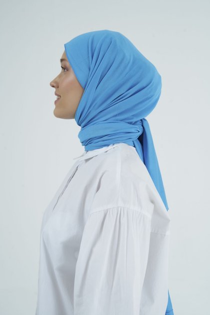 Women's Hijab Cotton Combed Shawl Turquoise - 10