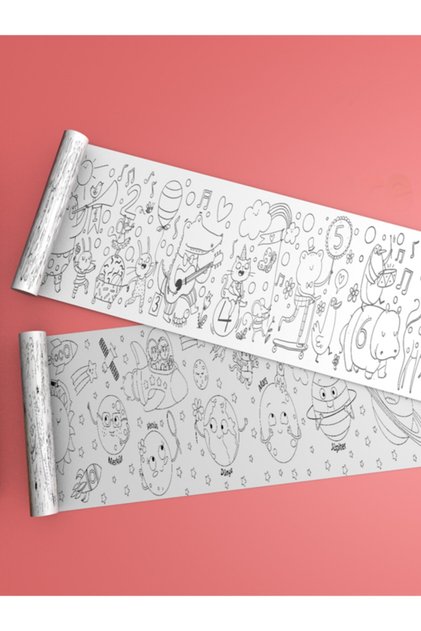 Mini - Numbers and Planets 2-Piece Coloring Paper