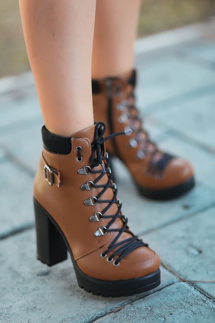 Katia Platform Lace Λεπτομερείς γυναικείες μπότες με φερμουάρ στο πλάι 511