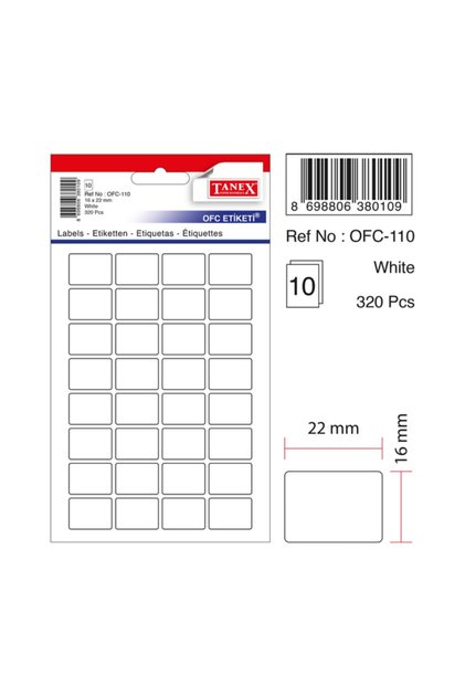 Ofc-110 Beyaz Ofis Etiketi- ( 10 Adet )