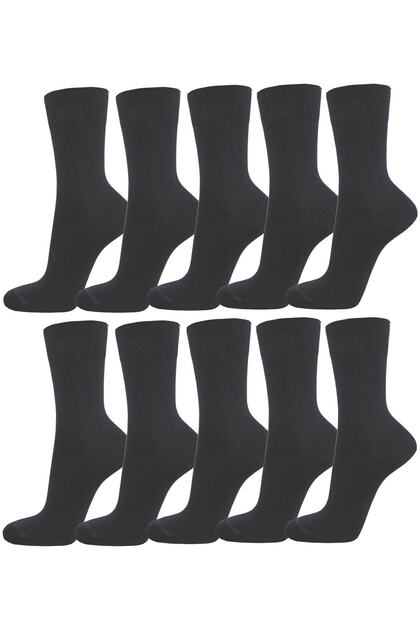 Unisex Classic Cotton Socks Economical Pack of 10 Smoked