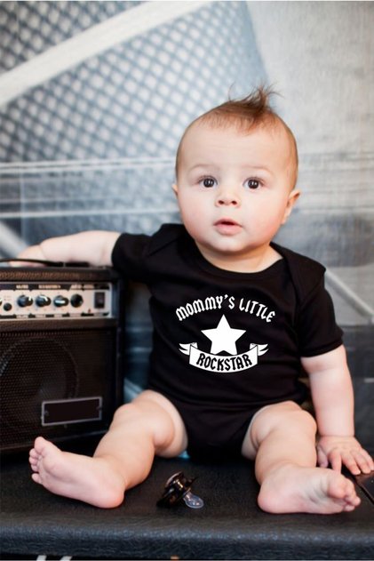 Mommys Little Rockstar Black Baby Zıbın Body