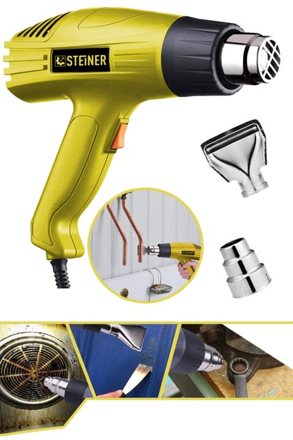 Germany Technology 3000 Watt 2 Kademeli Çelik Rezistans Profesyonel Sıcak Hava Isı Tabancası