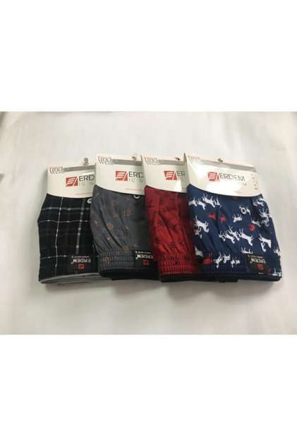 Pack of 4 1400 Patterned Men's Combed Cotton Boxers