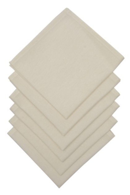Cream Color Large Size 40x40cm 6-Piece Fabric Serving-Presentation Napkin 1st Quality Linen Fabric (Leatherless Fabric)