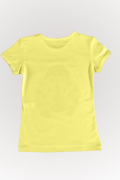 Your World Sarı Uğurböceği Baskılı Simli Kısa Kollu Kız Çocuk T-shirt - 2