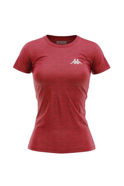 Kappa Kadın Kırmızı  Bisiklet Yaka Spor T-Shirt - 1