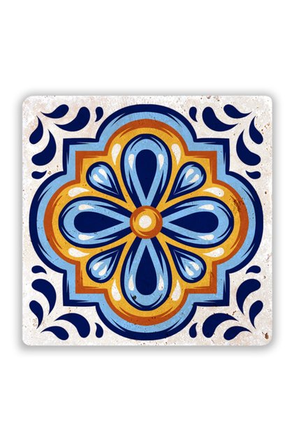 Σουβέρ με σχέδιο από φυσική πέτρα Majolica 10 εκ. X 10 εκ. - Πέτρινο σουβέρ