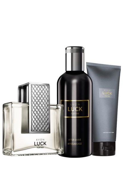 AVON Luck Edt 75 ml Erkek Parfüm + Luck Edc 100 ml Erkek Tıraş Sonrası + Luck 200 ml Vücut Şampuanı - 1