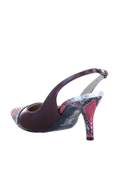SOHO Bordo Yılan Bordo Kadın Klasik Topuklu Ayakkabı 15007 - 5