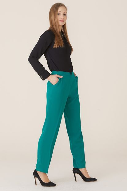 Nihan Kadın Su Yeşili Dar Paça Pantolon X5039 - 4