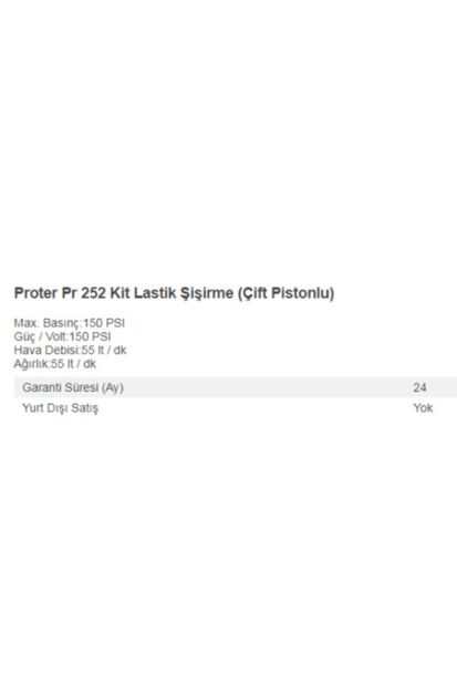 Proter Pr 252 Kit Lastik Şişirme (çift Pistonlu) - 2