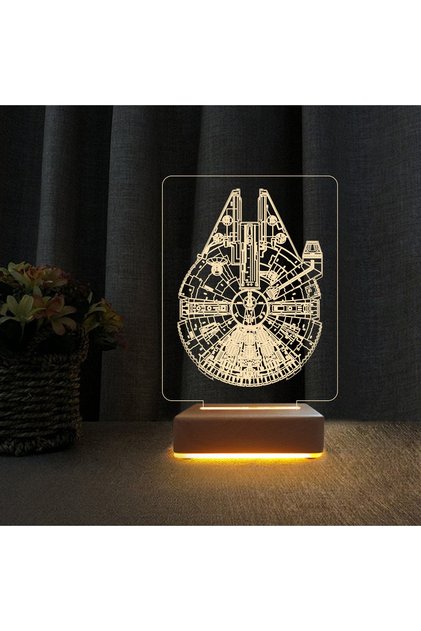 Star Wars Gemi Çocuk Odası Gece Lambası 3d Doğum Günü Hediyesi