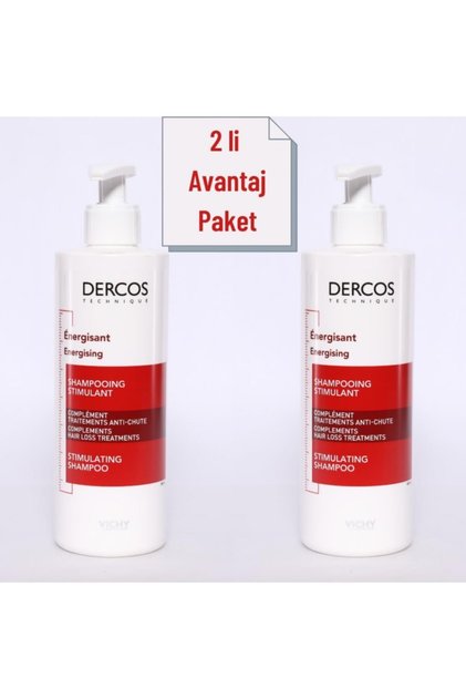 Dercos Energisant Anti-Hair Loss Shampoo - 400 ml, 2-Piece Advantage Pack