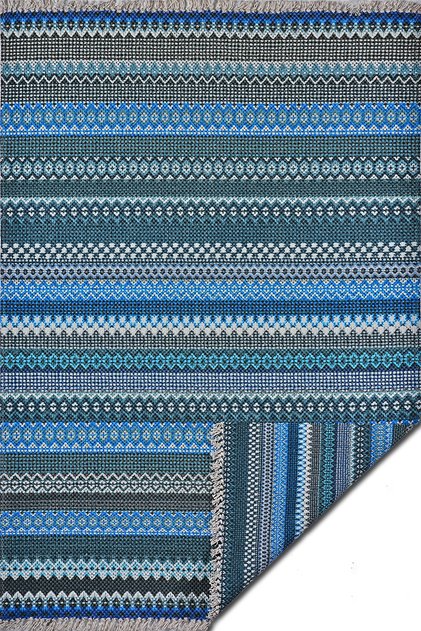 Alara Blue 3206 Double Sided Double Sided Rug in Blue Navy Blue Tones