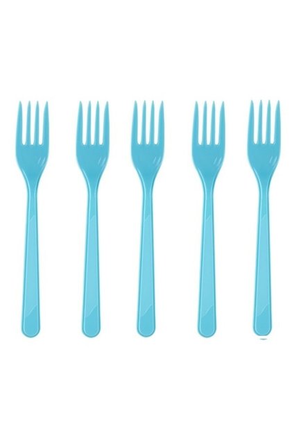 Light Blue 25 Piece Plastic Fork