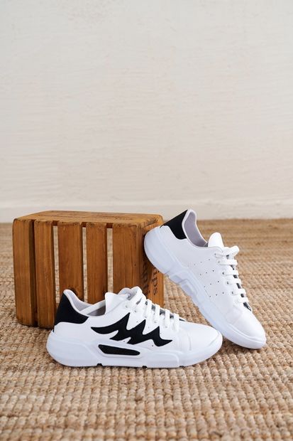 Eka Kadın Beyaz Bağcıklı Spor Ayakkabı - 3