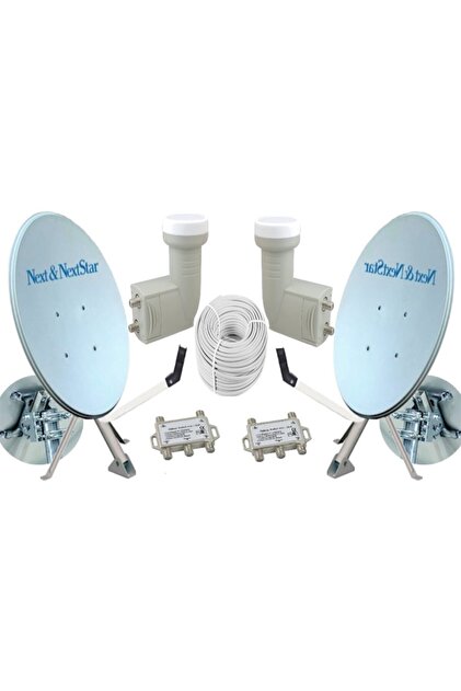 REWEL Next Nextstar 80 cm Çift Çanak Anten Seti Ikili Lnb + Kablo