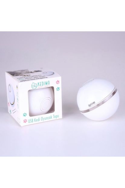 Genel Markalar Etkileşimli Kedi Oyun Topu LED Işıklı 360 Derece Kendinden Döner USB Oyuncak Top - 2