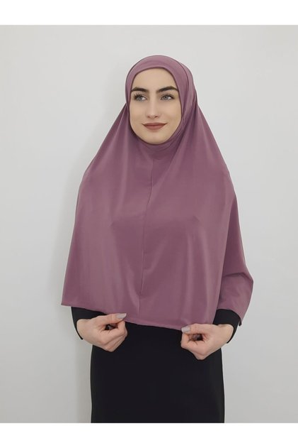 One Piece Practical Large Ready Made Scarf Hijap Lilac Color Prayer Cloth
