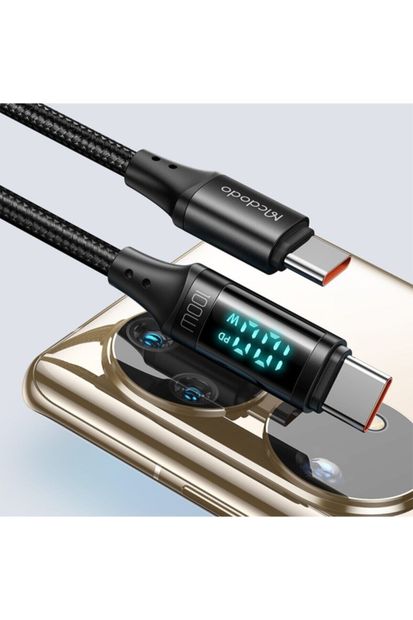Mcdodo 100w Type-c To Type-c Dijital Ekran Hızlı Data/şarj Kablosu 120cm-siyah Ca-1100 - 4