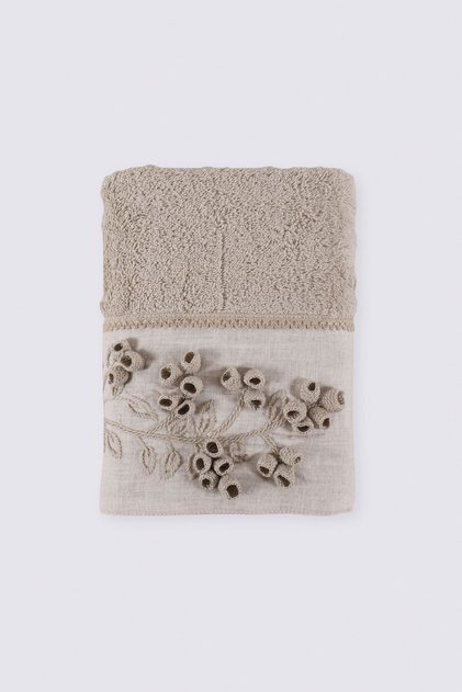 Prosop de baie pentru femei din bumbac organic Masal 80x150 Cm - Bej