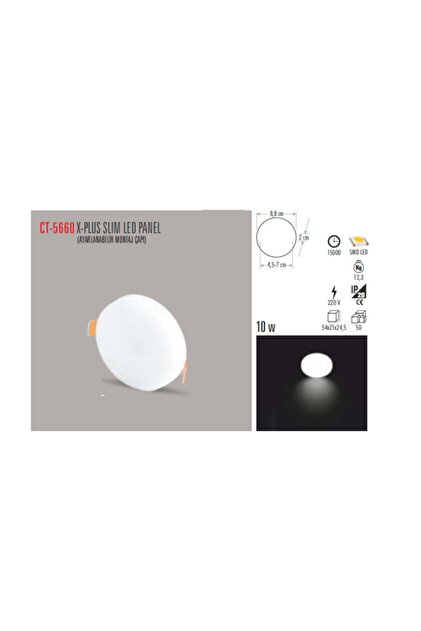 Cata Ct 5660 -- 10w X Plus Led Panel Beyaz Işık Armatür - Fiyatı