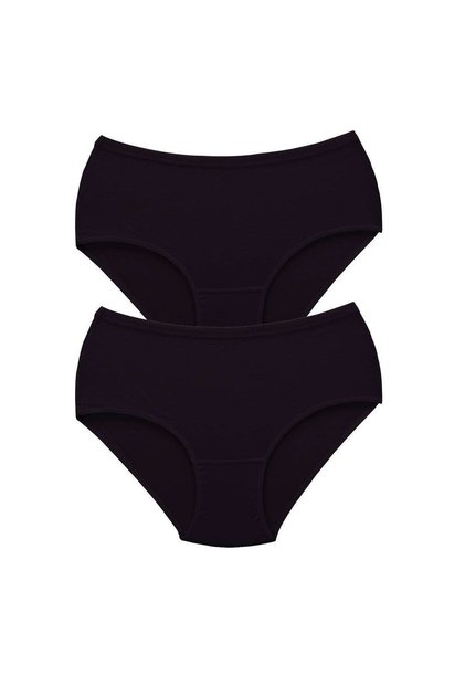 High Waist Bato - 2 Pieces Black Thick Rubber Women's Panties