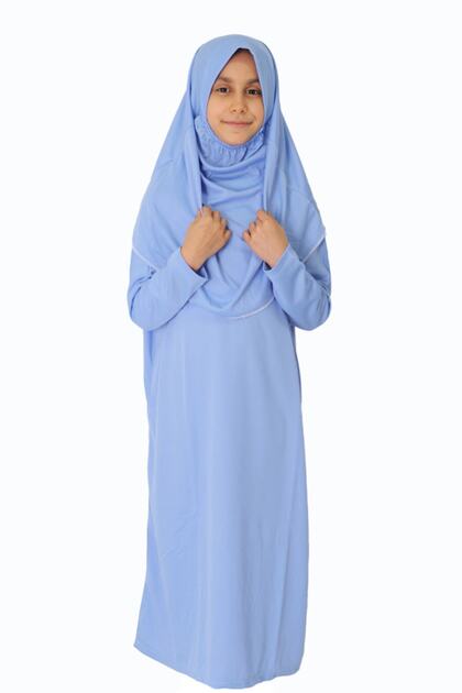 Sky Blue Children's Non-Zipper Prayer Dress 5/8 Years Old