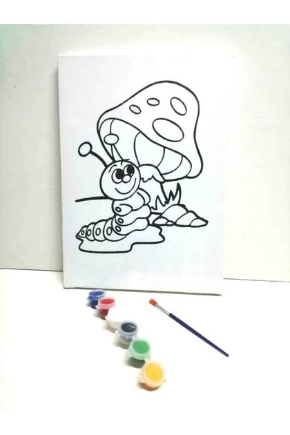 Resimli Tuval Boyama Minik Tırtıl 25x35 cm