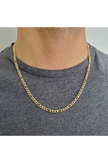Figaro Ince Model Altın Kaplama Erkek Çelik Kolye
