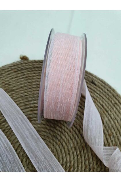 25 mm Linen Ribbon Nopeli Powder Pink 20 Mt
