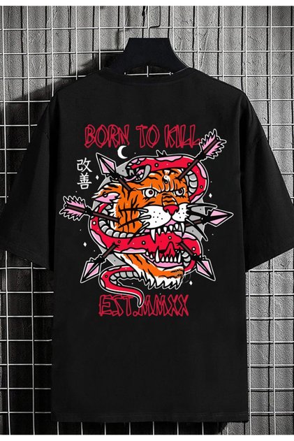 Unisex Oversize T-shirt Born Back Print