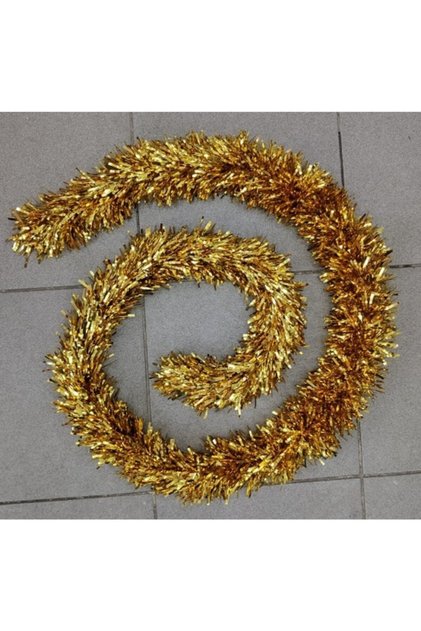 Christmas Garland Glitter Tree Ornament Thick Cut Gold, Gold 10 cm X 2 Meters 1 Piece
