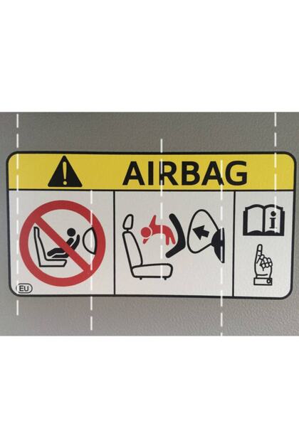 2 Pieces Airbag Air Cushion Warning Label Sticker Paste