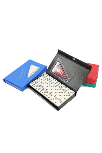 Ceramic Bone Domino Stone Set with Small Bag Stone Size 3x1.5cm