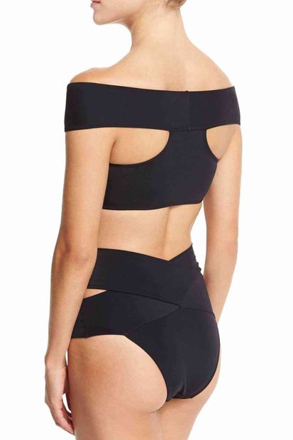 New Brand Xanded Straplez Tasarım Bikini Üstü Siyah - 3