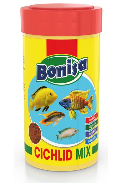 Cichlid Mix 250ml Kutu Yunus Sarı Prenses Ciklet Akvaryum Balık Yemi
