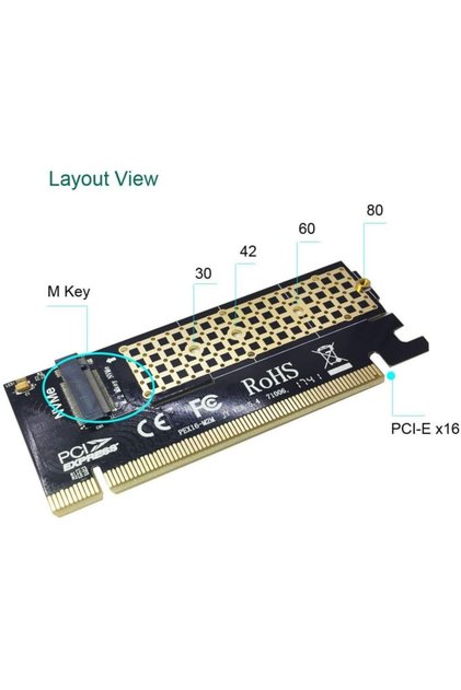 M.2 Pcıe Nvme Or Pcıe Ahcı Ssd To Pcıe 3.0 X4 Adapter Card For Ke