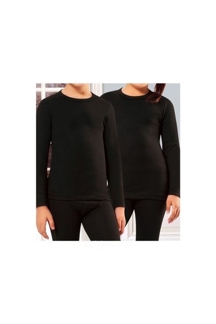 Kota Black Unisex Kids Thermal Top