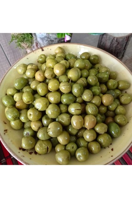 Halhalı Topak Aşı Kırma Yeşil Zeytin İri Boy Tüketilebilir Net 1 kg