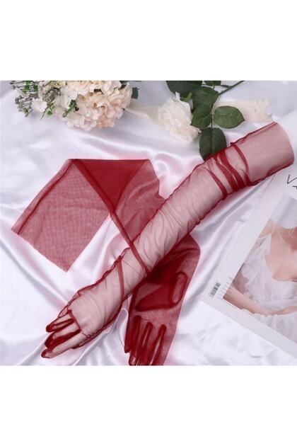 Bella Abiye Eldiven Uzun Bordo – Eldiven