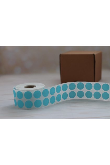 Turquoise Blue Dot Sticker 2cm 30 Pieces