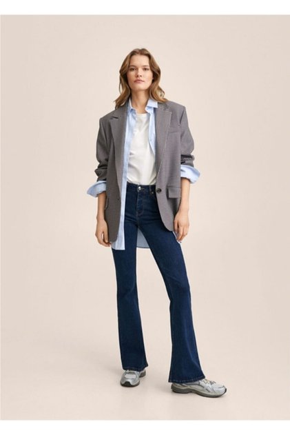 S.o.l.m.a.z Dark Blue Women's Flare Leg Jeans Extra Lycra High Waist Long Leg (collector)