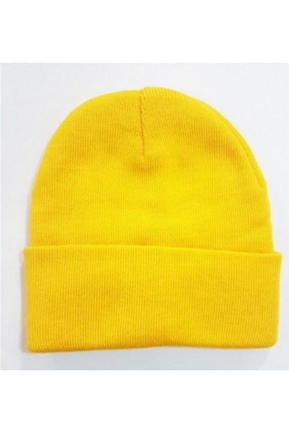 Yellow Basic Beret Plain Beret Unisex