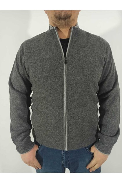 Fire Lamb Wool Zippered Cardigan-6521