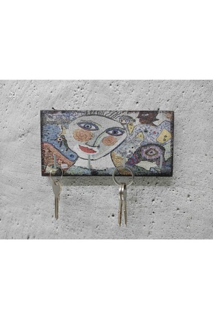 Decorative Wooden Keychain Hanger Old Picture Date