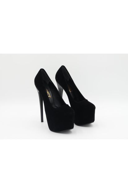 Baret Kadın Siyah İnce Topuklu Ayakkabı - 1
